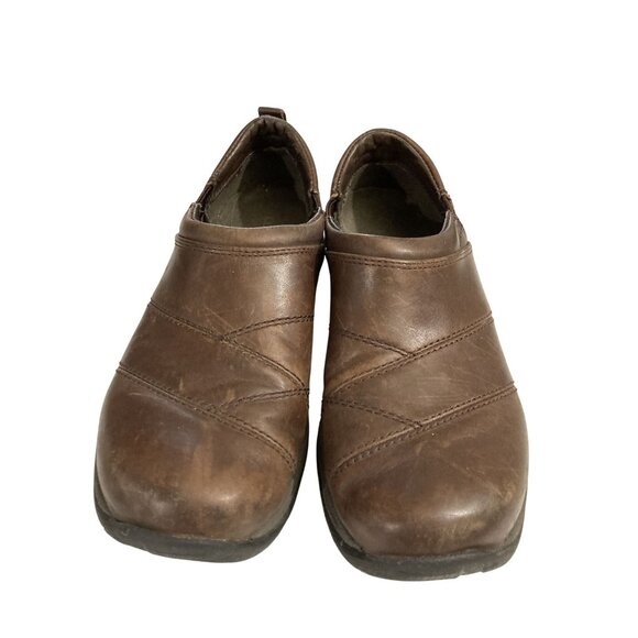 LL Bean Women's Size 8 Brown Leather Slip-On clogs mules Shoes - Picture 2 of 8